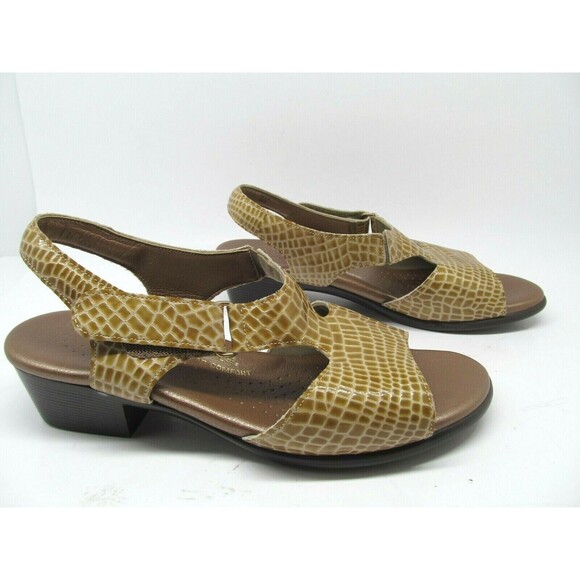 SAS Suntimer  Tri-Pad Comfort  T-Strap Brown Croc Print Sandals US 9 - Picture 6 of 7